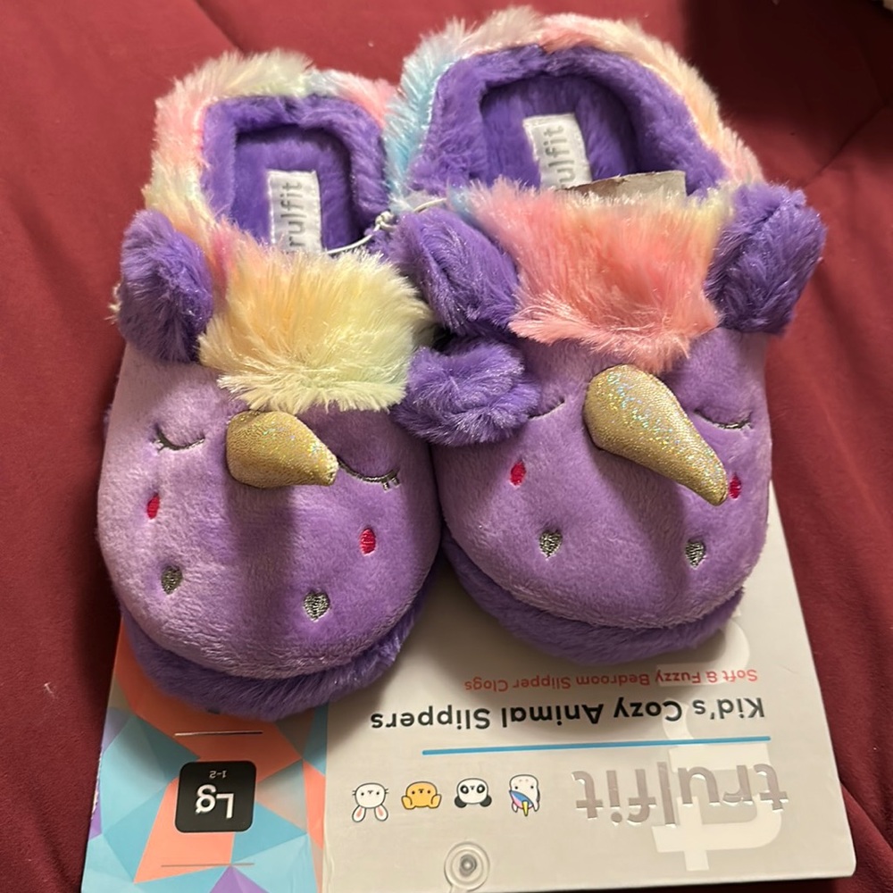 Trufit Cozy Unicorn Slippers Large Fits 1-2